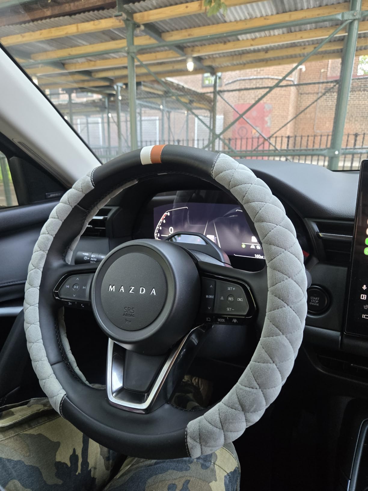 Cxtiy Fluffy Steering Wheel Cover Women Men Plush Steering Wheel Warmer for Winter Soft Fuzzy Luxury Car Accessories (A-Gray) customer photo 2