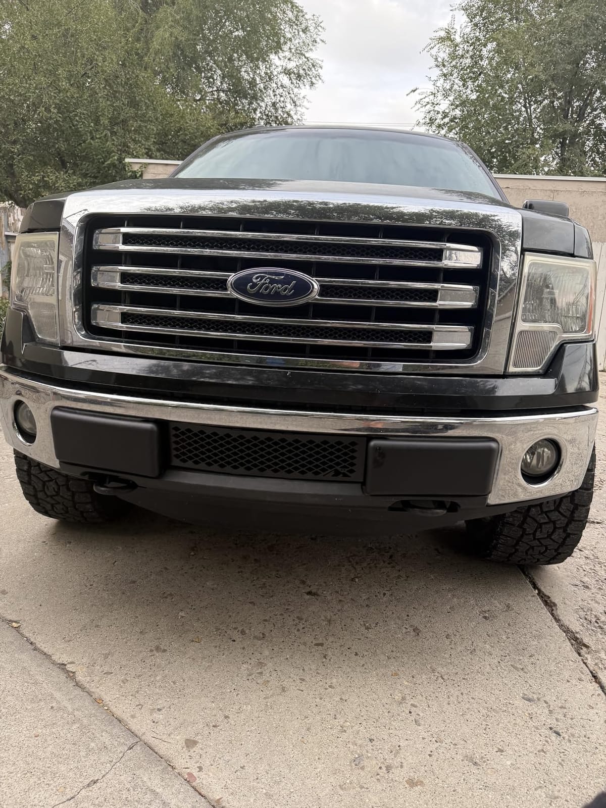 Small Diamond Powder Coated Black Stainless Steel Bumper Grille Insert Compatible with 2009-2014 Ford F-150 M2M #100-280-1 customer photo 2