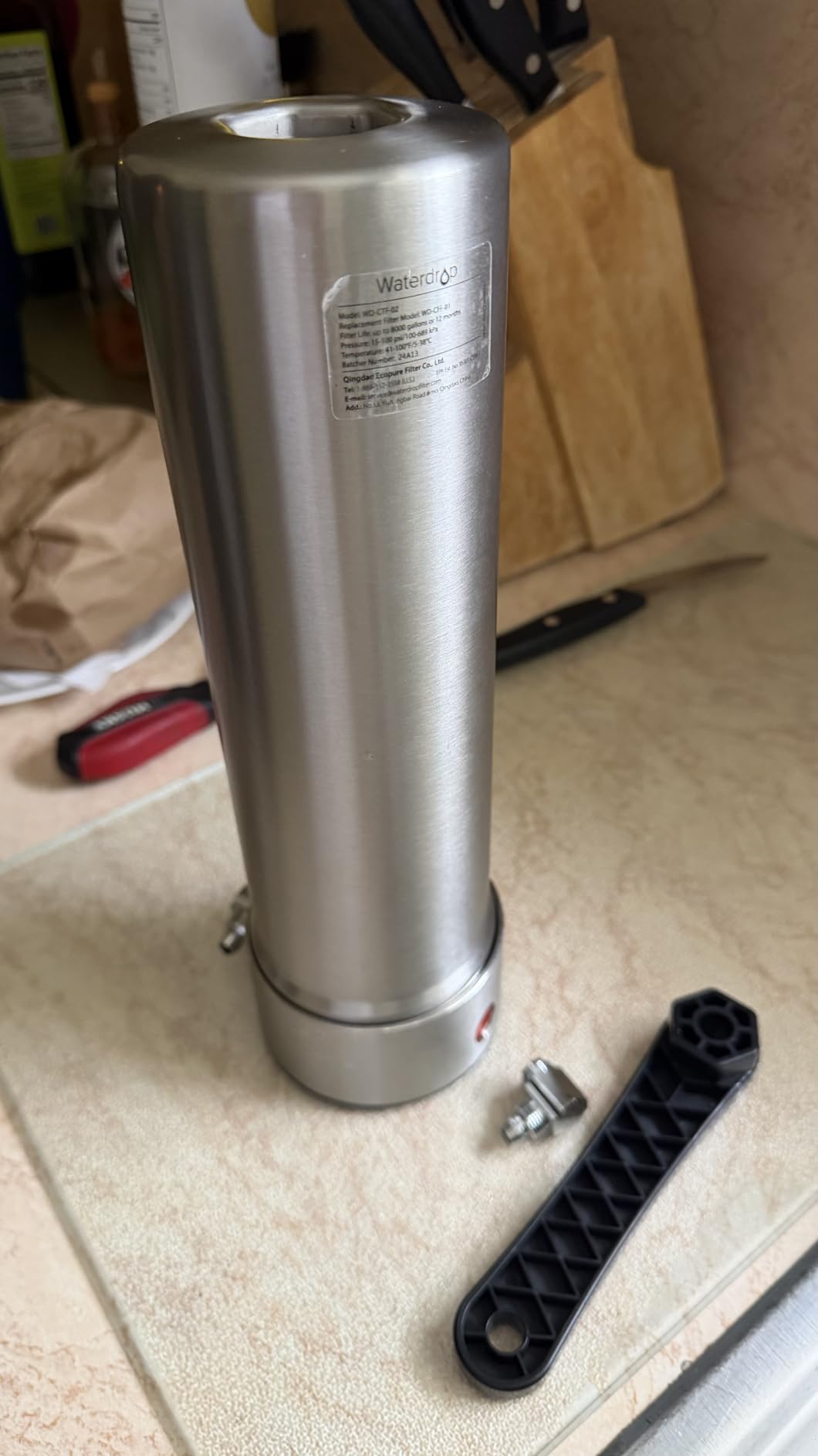 Waterdrop CTF-01 Water Filter for Sink Faucet, Stainless Steel, 1 Filter customer photo 2