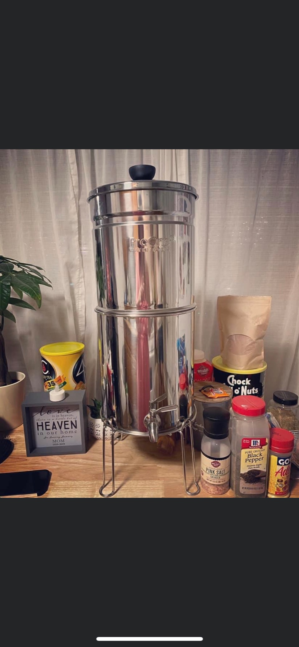 ProOne Big+ Gravity Water Filter System - High Capacity Countertop Stainless Steel Water Filter Dispenser - IAPMO Certified to Reduce Lead, Total PFAS, Microplastics, Chlorine Taste & Odor customer photo 1