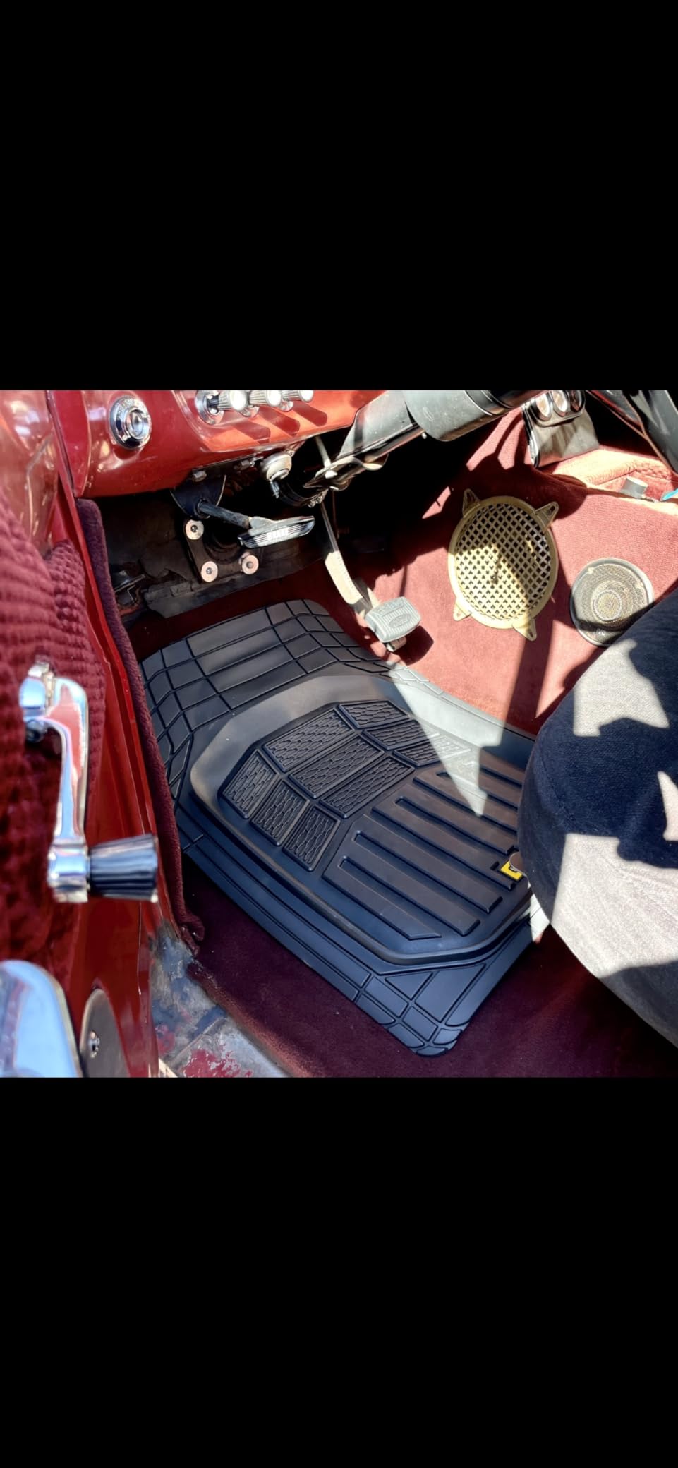 Cat® CAMT-9013 (3-Piece) Heavy Duty Deep Dish Rubber Floor Mats, Trim to Fit for Car Truck SUV & Van, All Weather Total Protection Durable Liners Black, 29.5