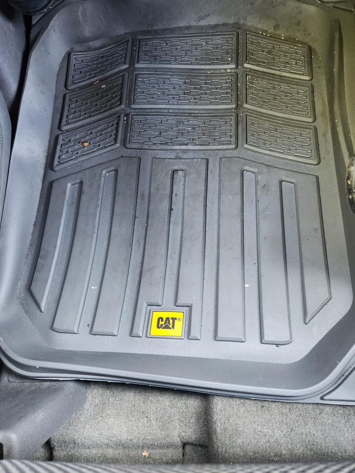 Cat® CAMT-9013 (3-Piece) Heavy Duty Deep Dish Rubber Floor Mats, Trim to Fit for Car Truck SUV & Van, All Weather Total Protection Durable Liners Black, 29.5