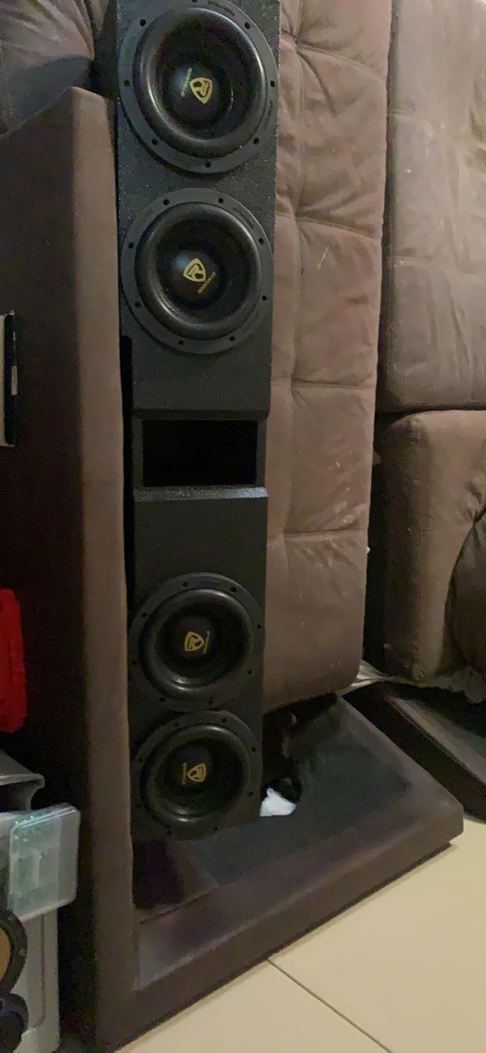 QPower Quad 8in Underseat Front Fire Subwoofer Enclosure, Q-Bomb Ported Sub Box Compatible with Chevy Silverado Crew Cab, GMC Sierra Crew Cab 2007-2026 customer photo 1