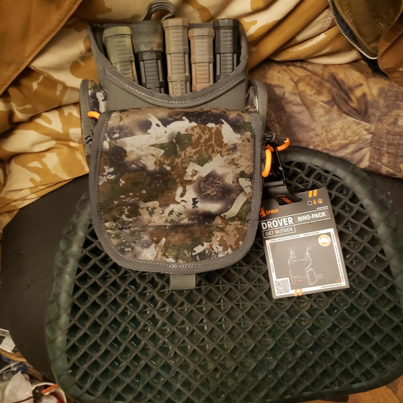 SPIKA Binocular Harness Chest Pack, Lightweight & Waterproof Bino Bag with Rangefinder Pouch & Rain Cover customer photo 2