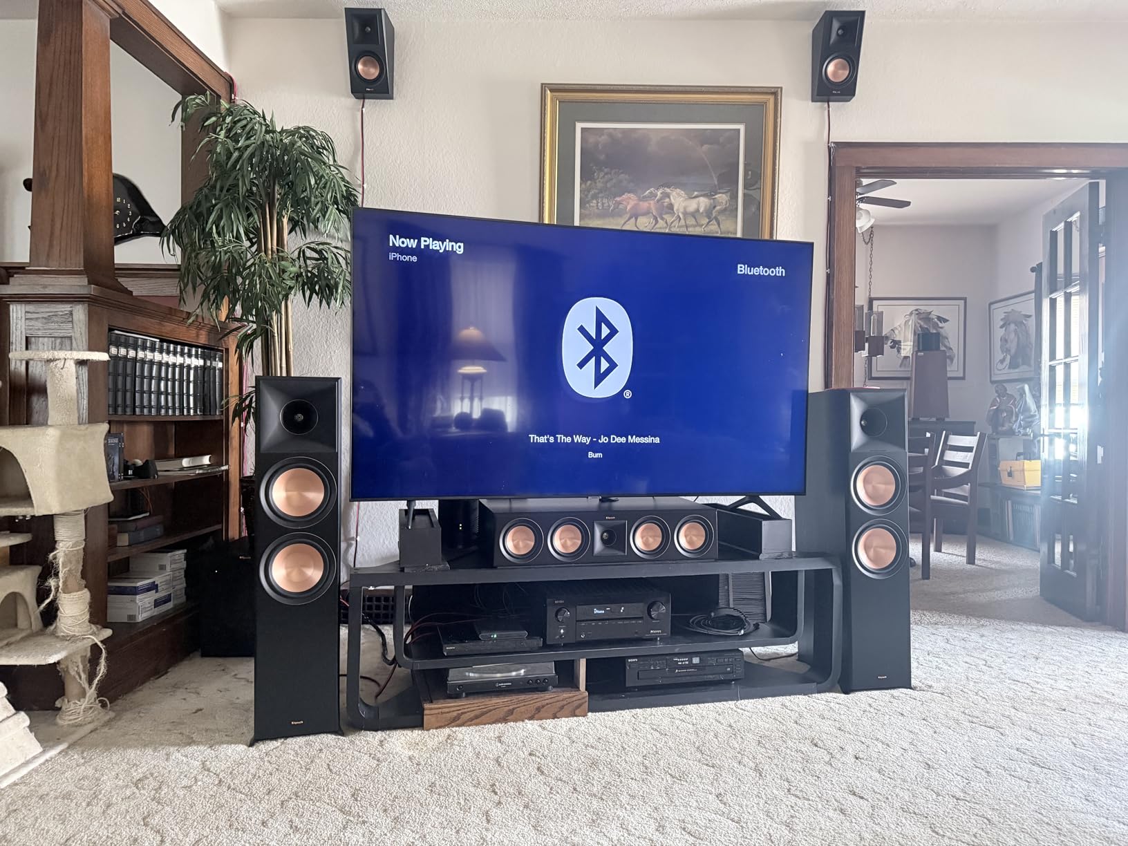 Klipsch Reference Premiere RP-8000F II 2.0 Dual Floorstanding Speaker Pair with Larger 90° x 90° Hybrid Tractrix Horn, 8” Cerametallic Woofers for Premium Home Theater Sound in Ebony customer photo 1