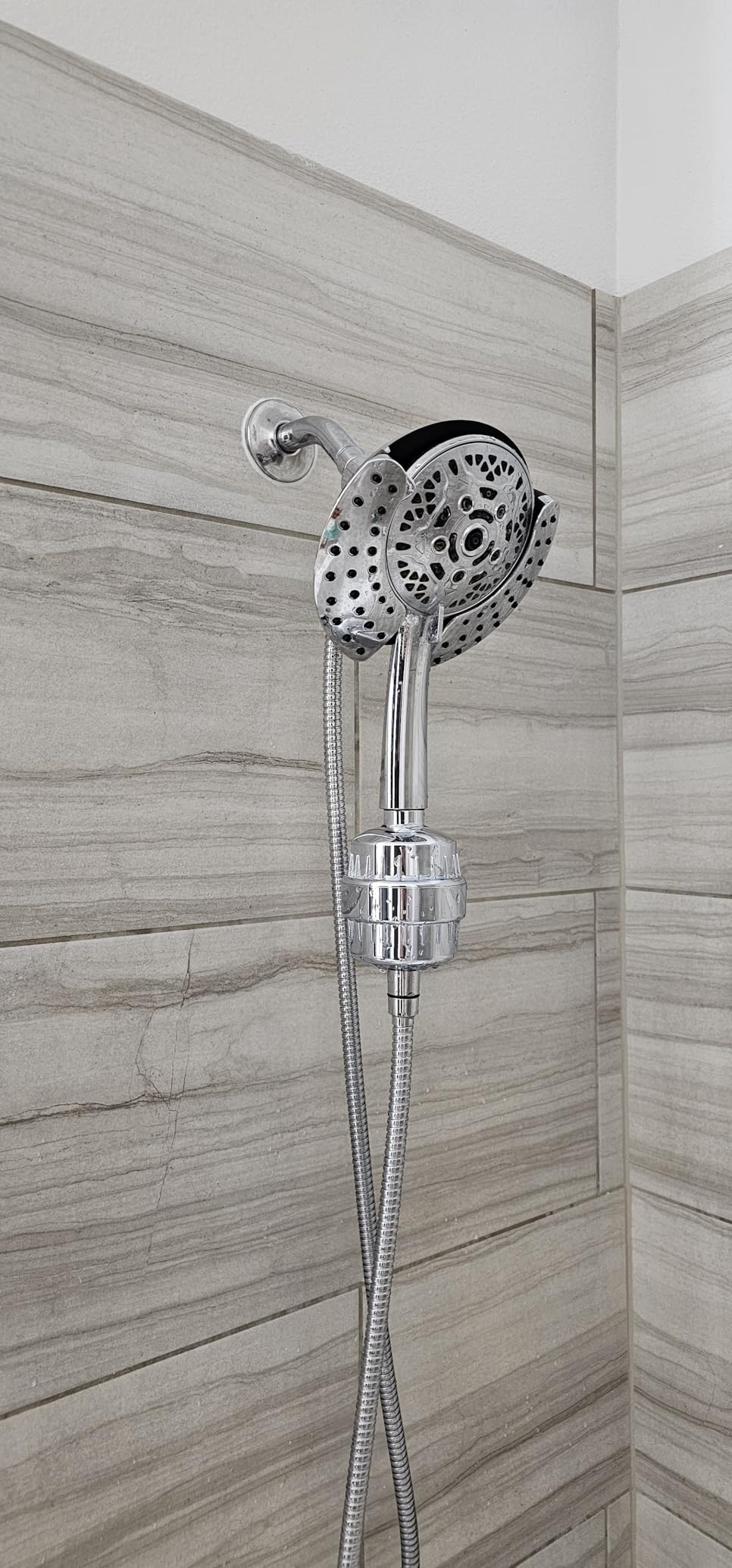 Aqua Earth Shower Head Filter For Hard Water Oil Bronze 20 Stages to Remove Chlorine Fluoride Water Softener Coconut Shell Activated Carbon Reduces Dry Itchy Skin Heavy Metals Other Sediments customer photo 2