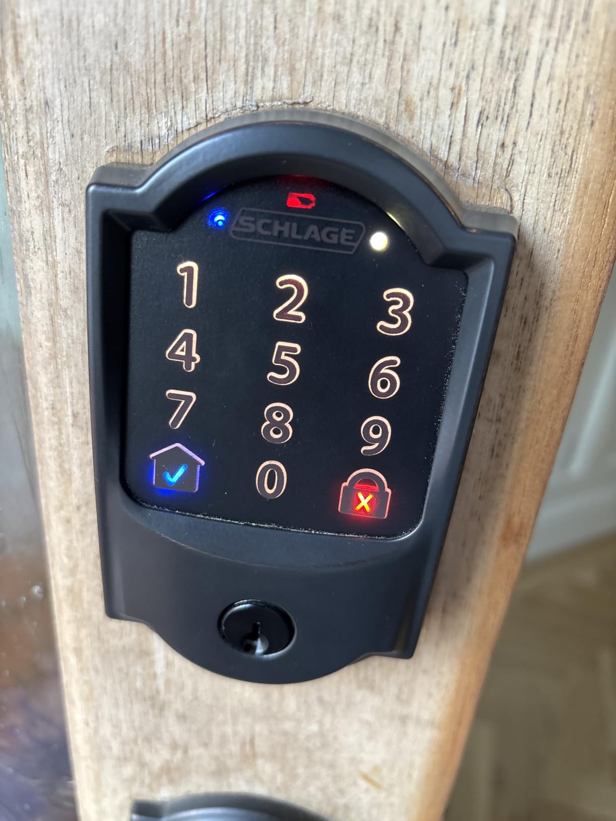 Schlage Arrive Smart WiFi Deadbolt Lock with Camelot Trim, Satin Nickel customer photo 1