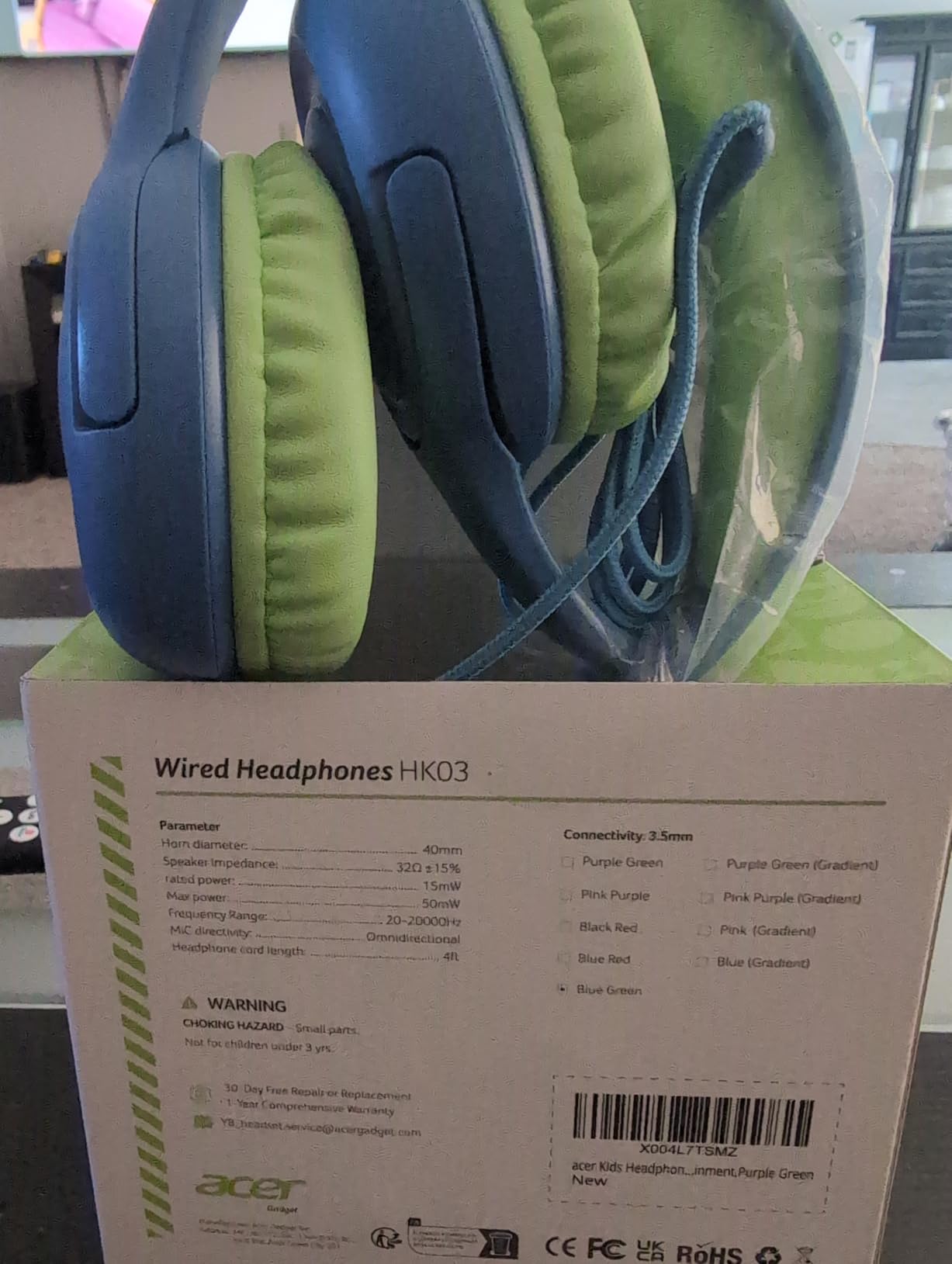 Acer Kids Headphones for School, 85-94dB Limiter, 3.5mm Jack, w/Mic HK03 customer photo 1