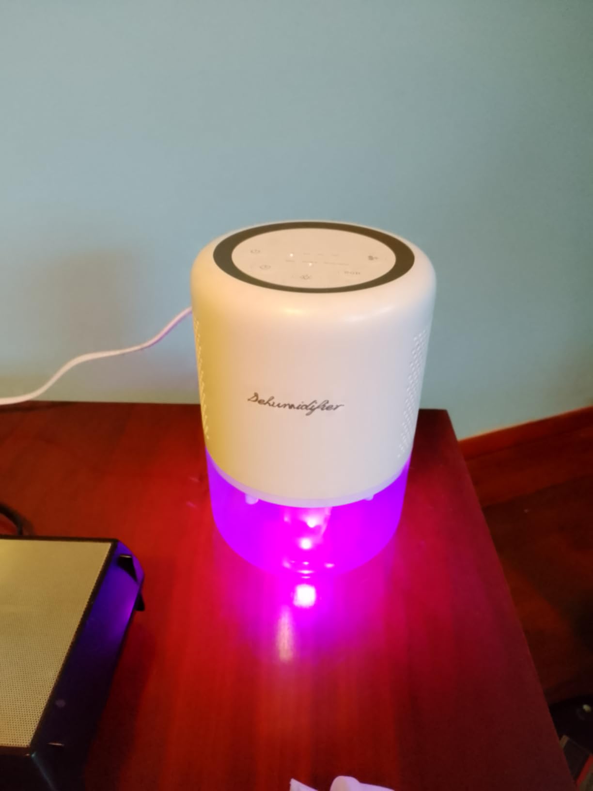 44oz(1.3L) Small Dehumidifier for Home Auto-Off Quiet Portable Dehumidifier with 3 Modes 10 Color Lights 4 Timer Settings for Bedroom Bathroom Closet (215 sq.ft) customer photo 2