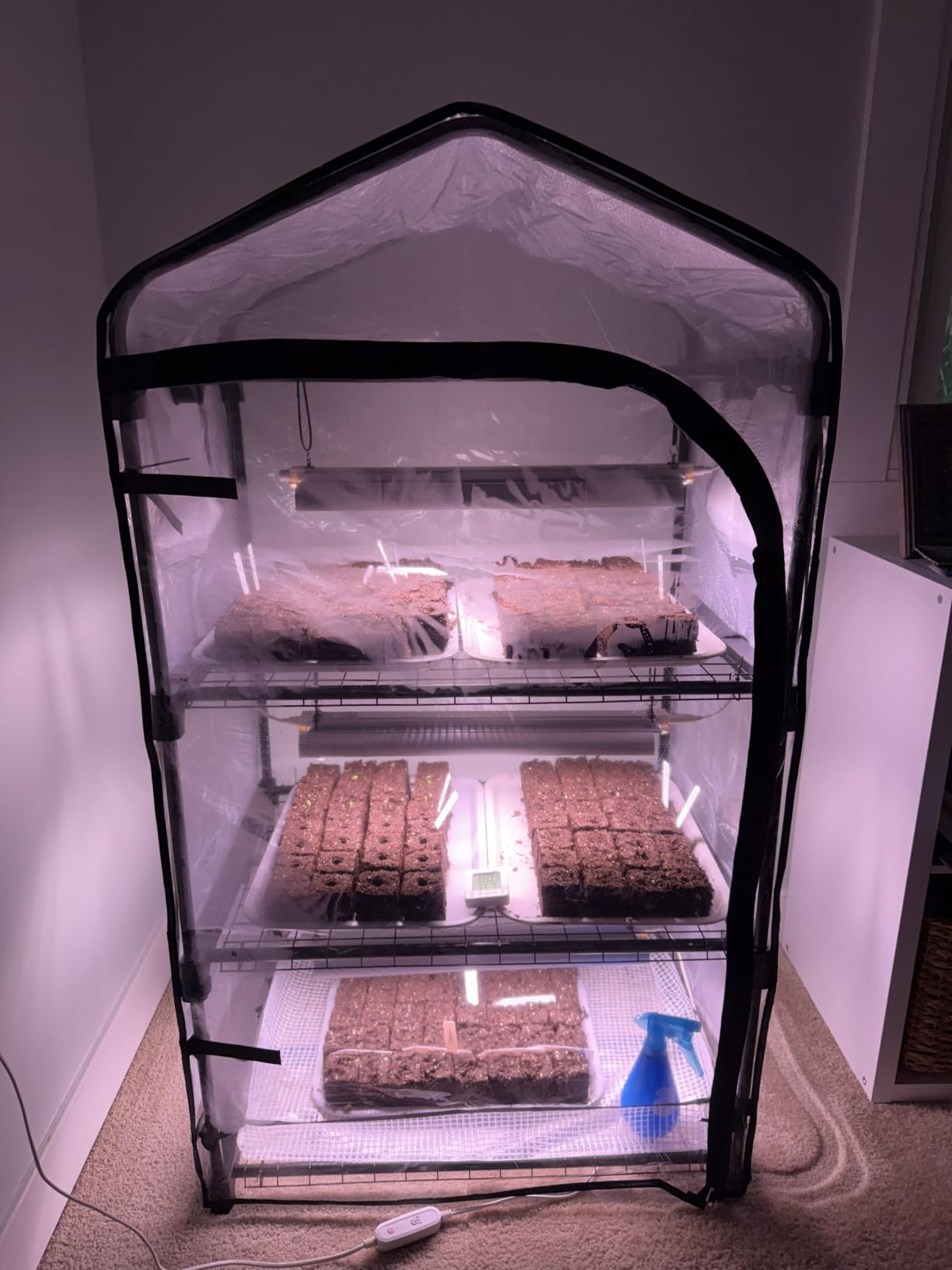 Indoor Greenhouse with Grow Light, 4-Tier Plant Shelf, 27x19x63in customer photo 2