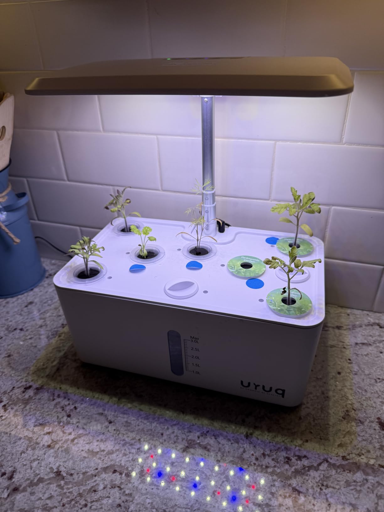 URUQ 8 Pods Hydroponics Growing System with LED Grow Light - Black customer photo 2