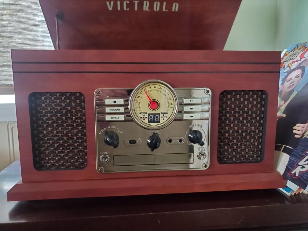 Victrola Quincy - 6-in-1 Bluetooth Record Player - Walnut customer photo 2