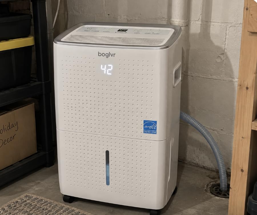 6000 Sq.Ft. Energy Star Dehumidifier for Basement, Max 100Pint/Day Smart WiFi Dehumidifier with Drain Hose, Voice & APP Control, Adjustable Humidistat for Home, Bedroom, Bathroom, Garage, RV(White) customer photo 1
