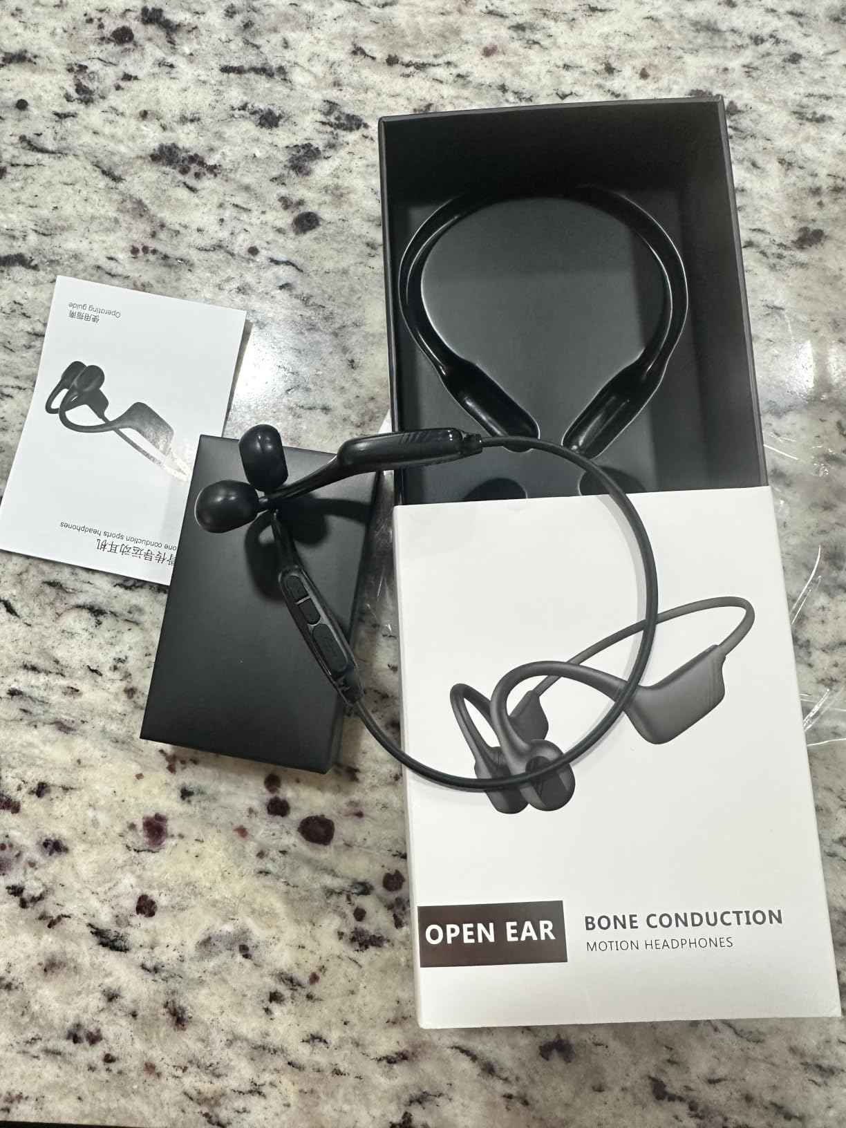 Bone Conduction Headphones, Bluetooth 5.4 Open-Ear Sport Headset with Mic, 10H Playtime, IP55 Waterproof, 22g Lightweight Skin-Friendly Headphones for Gym, Cycling & Running (Deep Black) customer photo 1